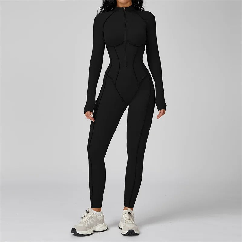 Sculpt half-zip bodysuit