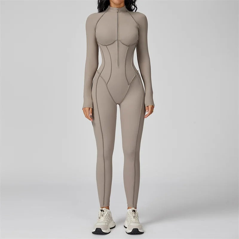 Sculpt half-zip bodysuit