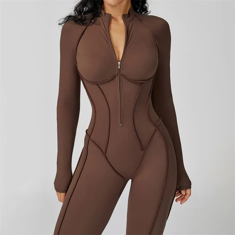 Sculpt half-zip bodysuit
